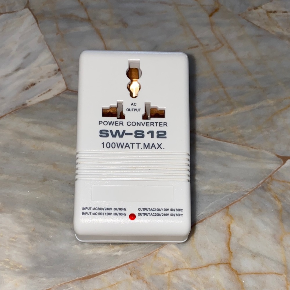 SW-S12 100W Dual Voltage Power Converter 110V 220V Travel Transformer White